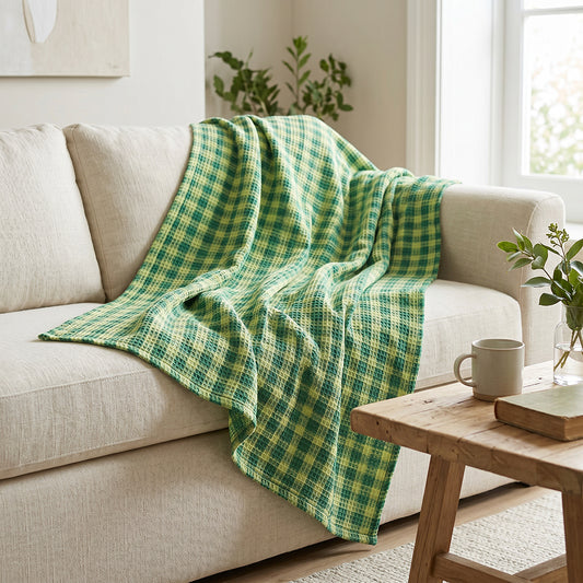 Soft Fluffy Breathable Comfortable Cotton Polyester Waffle Lightweight Blanket Fabric - Image 2