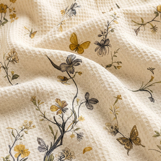 Custom Color Pattern Cotton Polyester Waffle Duvet Cover Fabric - Image 2
