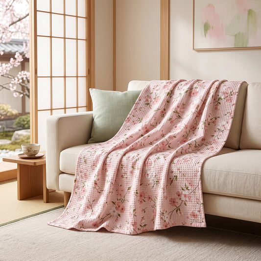 Comfortable Breathable Washable Durable Cotton Polyester Waffle Blanket Fabric - Image 1