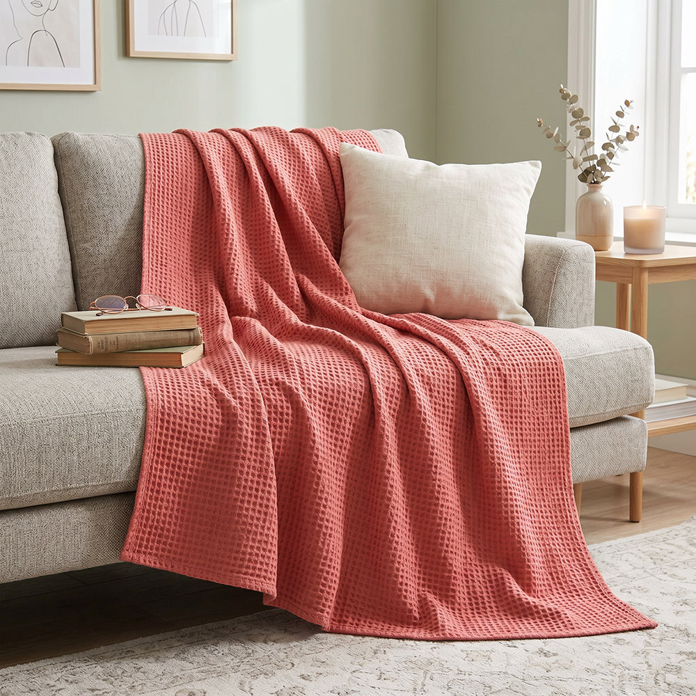 Comfortable Breathable Washable Durable Cotton Polyester Waffle Blanket Fabric - Image 4