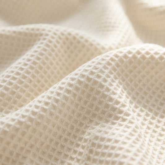 Natural Cotton Touch Crisp Durable Cotton Polyester Waffle Home Decor Fabric - Image 1