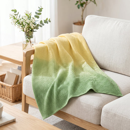Lightweight Breathable Soft Easy Care Cotton Polyester Waffle Summer Throw Fabric - Image 2