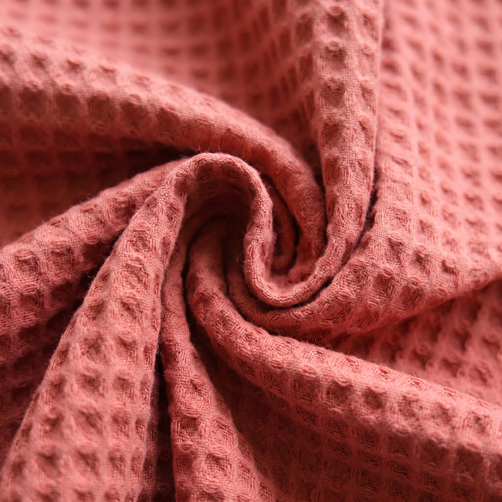 Lightweight Breathable Soft Easy Care Cotton Polyester Waffle Summer Throw Fabric - Image 3