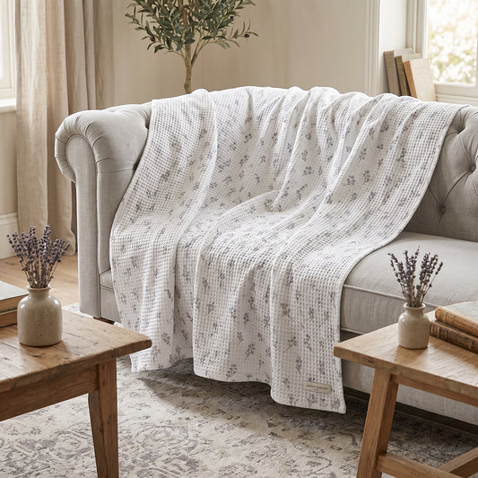 Dyed Printed 3D Textured Cotton Polyester Waffle Bedding Fabric - Image 2