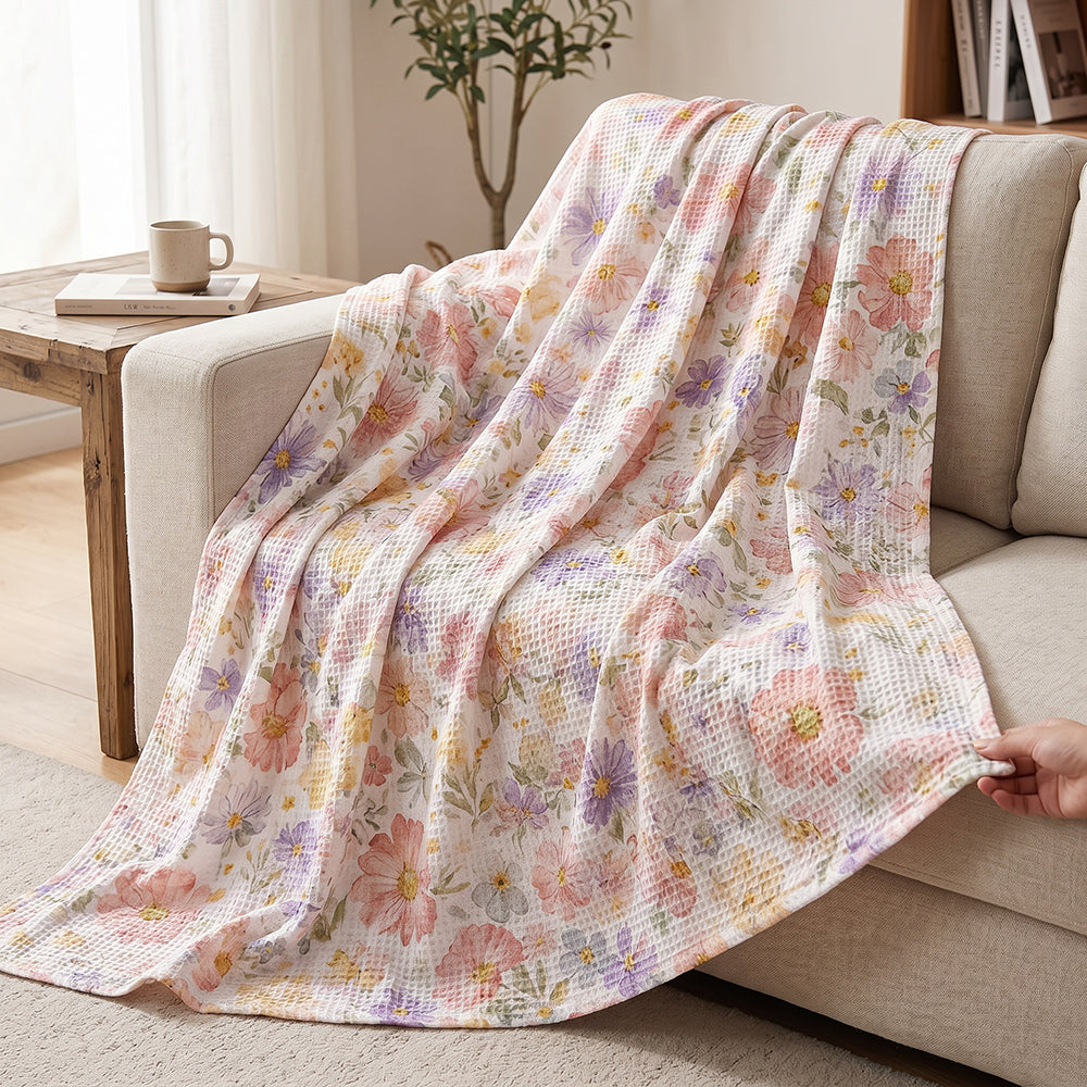 Breathable Skin Friendly Durable Customizable Cotton Polyester Waffle Home Bedding Fabric - Image 3