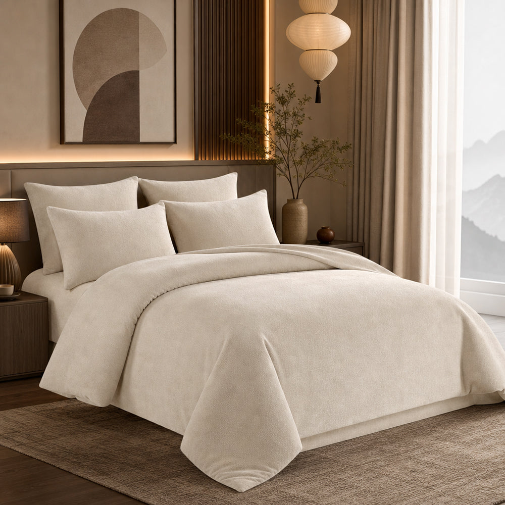 Custom Color Pattern Natural Linen Bamboo Duvet Cover Fabric - Image 3