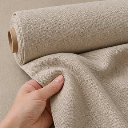 Luxury Natural Linen Texture Bamboo Fiber Bed Linen Fabric - Image 1