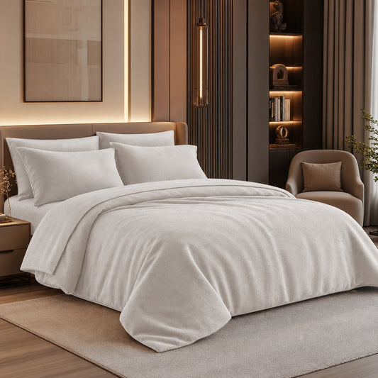 Luxury Natural Linen Texture Bamboo Fiber Bed Linen Fabric - Image 2