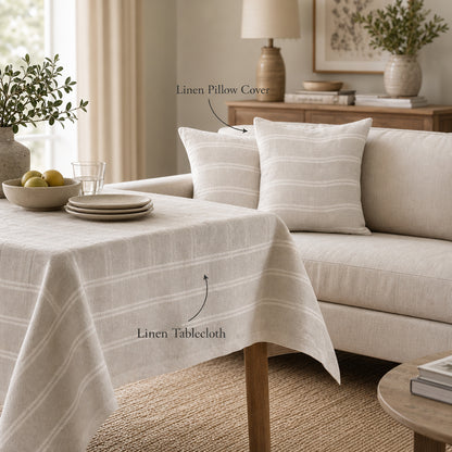 Luxury Natural Textured Soft Stretch Linen Viscose Spandex Duvet Cover Fabric - Image 3
