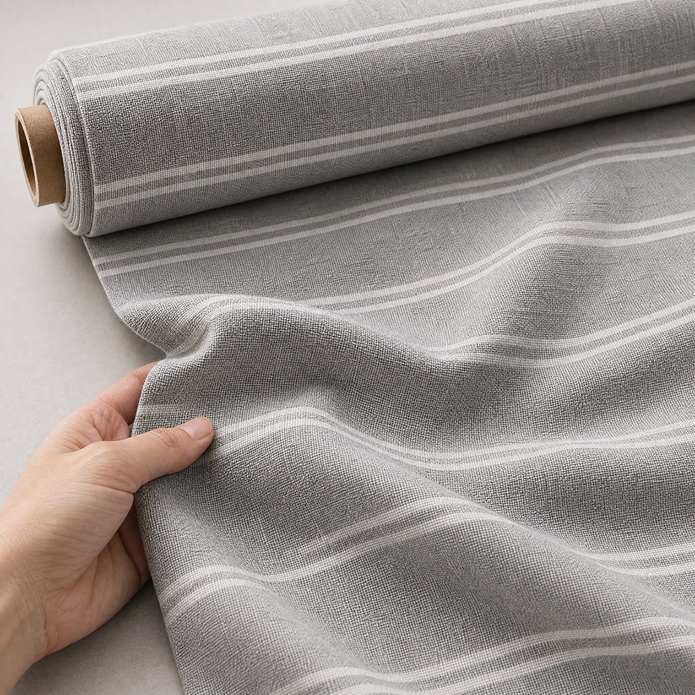 Luxury Natural Textured Soft Stretch Linen Viscose Spandex Duvet Cover Fabric - Image 4