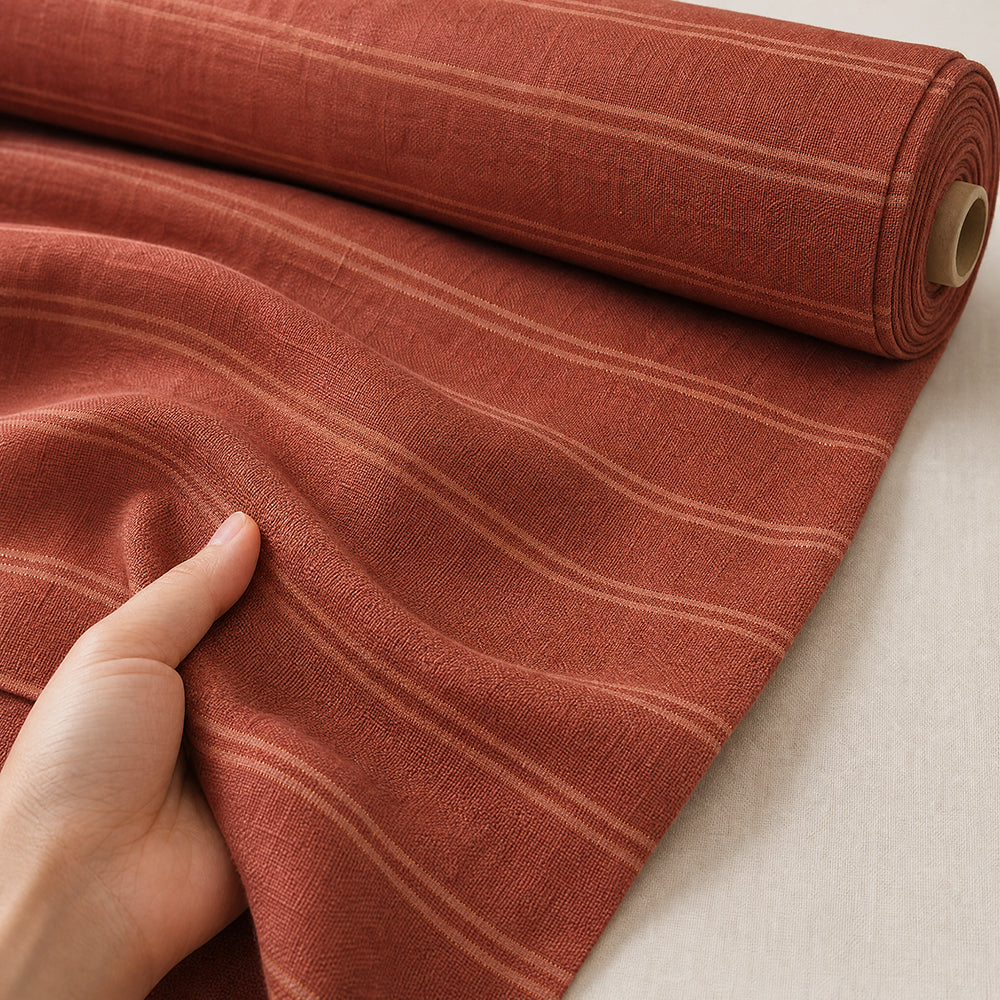 Dense Fine Natural Texture Linen Viscose Spandex Pillowcase Fabric - Image 4