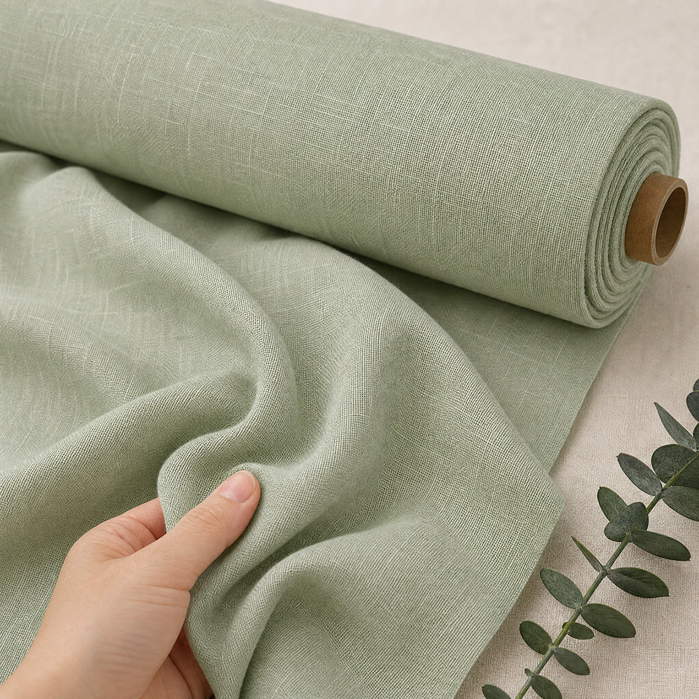 Luxury Natural Textured Smooth Breathable Linen Tencel Duvet Cover Fabric - Image 1