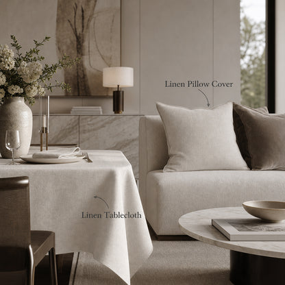 Luxury Natural Textured Smooth Breathable Linen Tencel Duvet Cover Fabric - Image 3