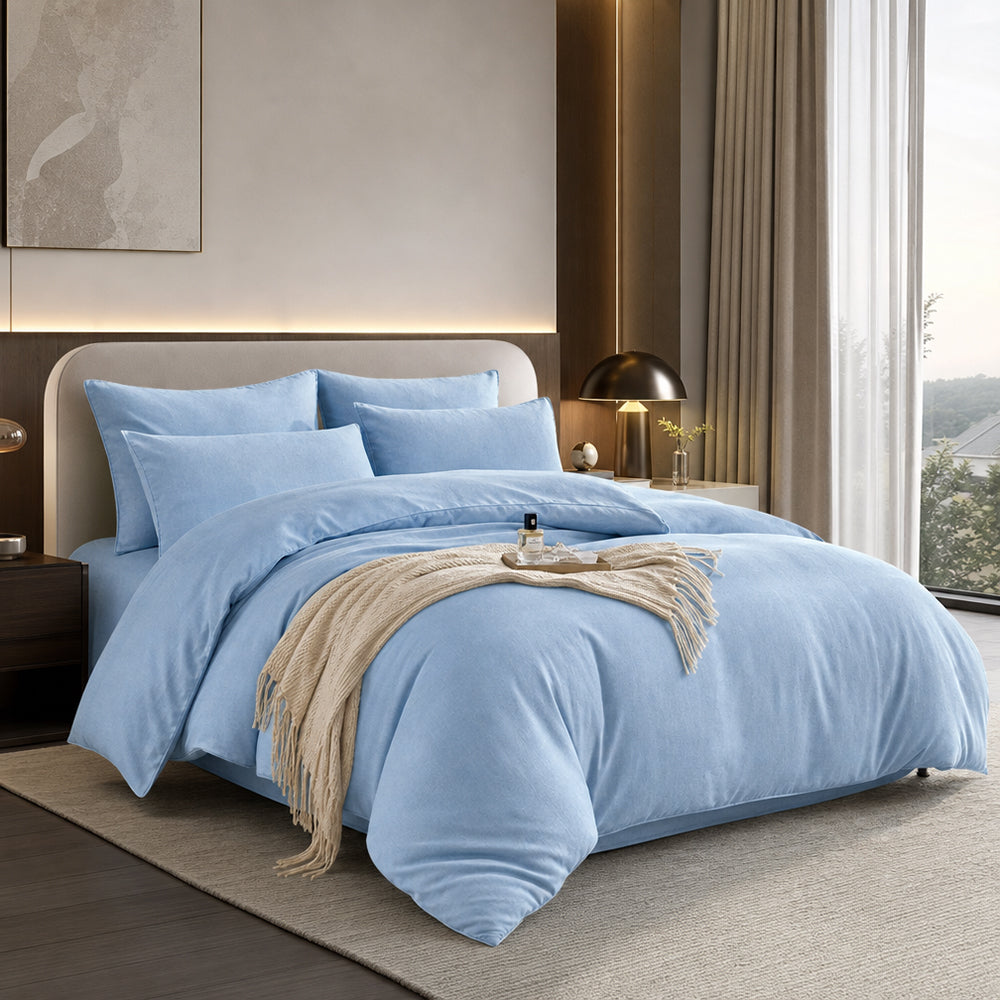 Fine Smooth Moisture Absorbing Comfortable Linen Lyocell Bedding Set Fabric - Image 2