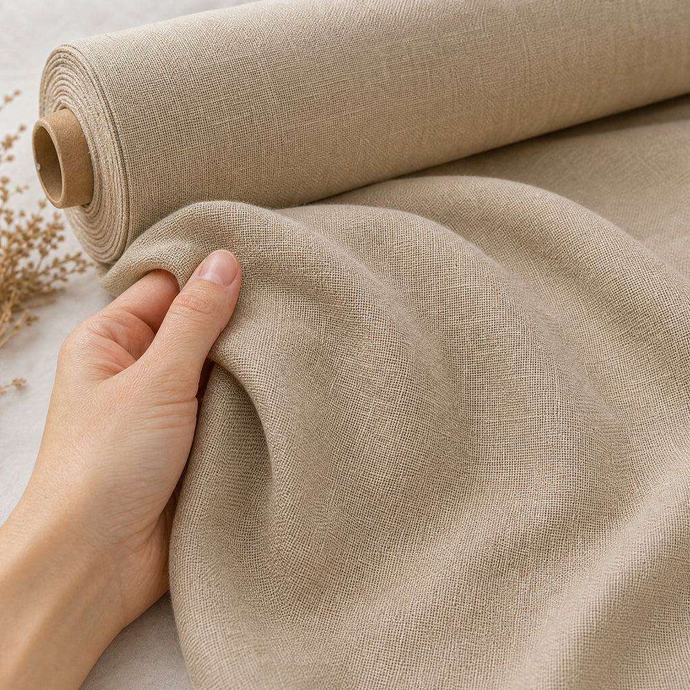 Fine Smooth Moisture Absorbing Comfortable Linen Lyocell Bedding Set Fabric - Image 4