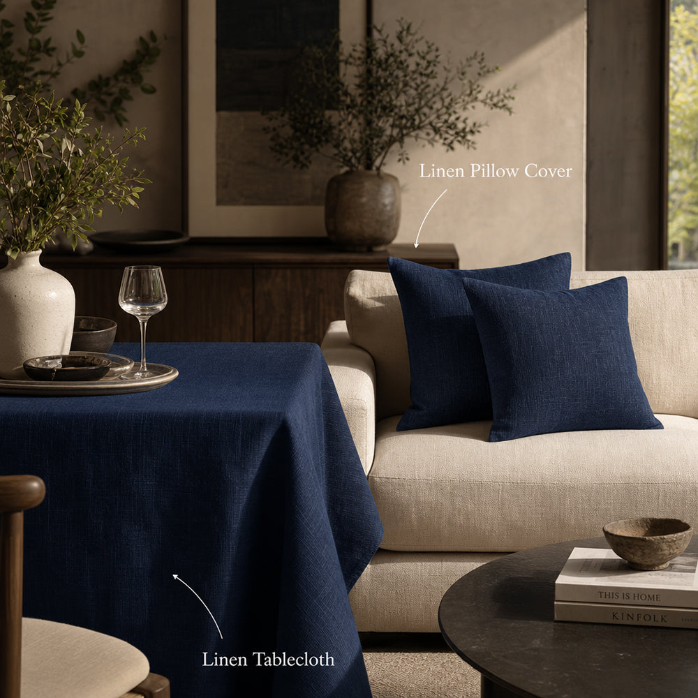Printed Pattern Elegant Smooth Linen Lyocell Tablecloth Fabric - Image 4