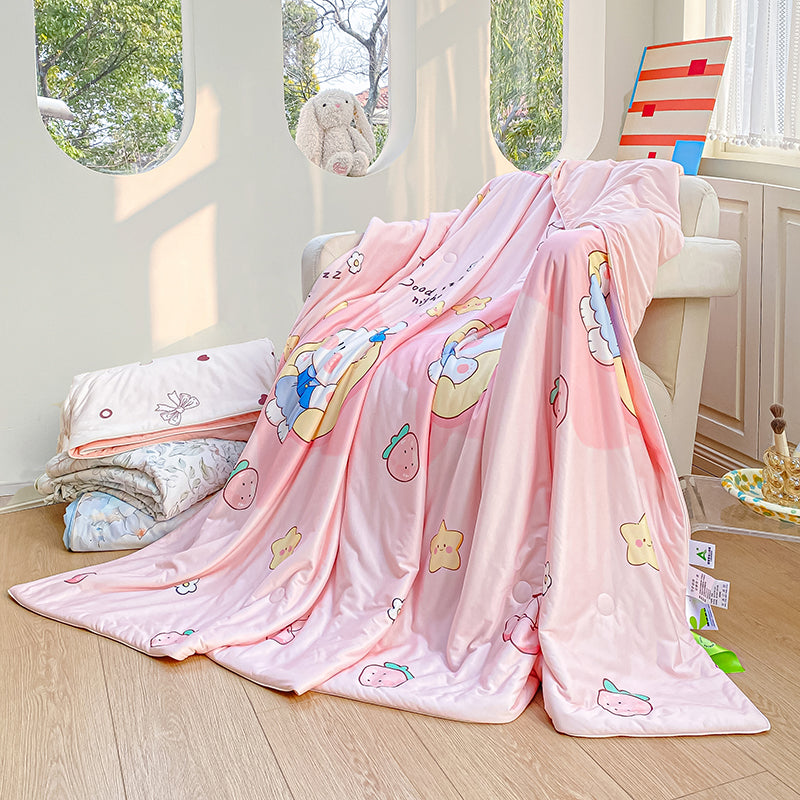 Lightweight Breathable Soft Cooling Cartoon Printed Nylon Spandex Throw Blanket Fabric - Image 1