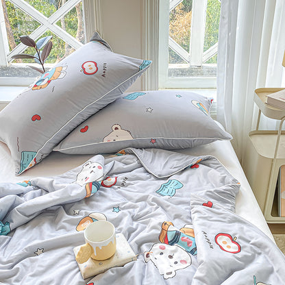 Premium Cute Cartoon Printed Cool Smooth Nylon Spandex Flat Sheet Fabric - Image 3