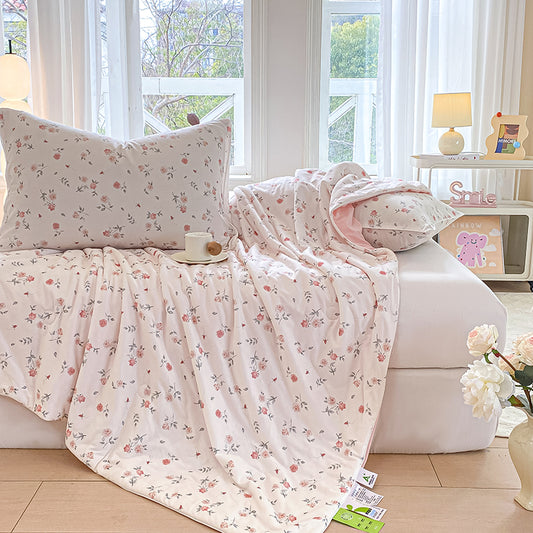 Fresh Cartoon Printed Soft Stretch Summer Duvet Cover Fabric - Image 1