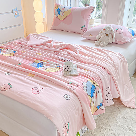 Fresh Cartoon Printed Soft Stretch Summer Duvet Cover Fabric - Image 2