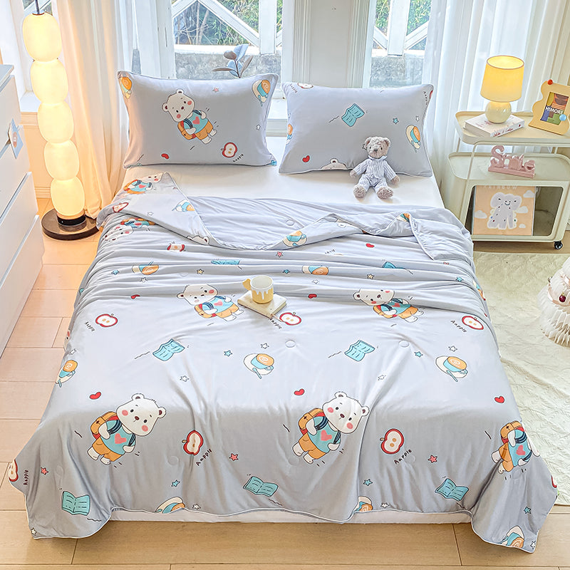 Fresh Cartoon Printed Soft Stretch Summer Duvet Cover Fabric - Image 3