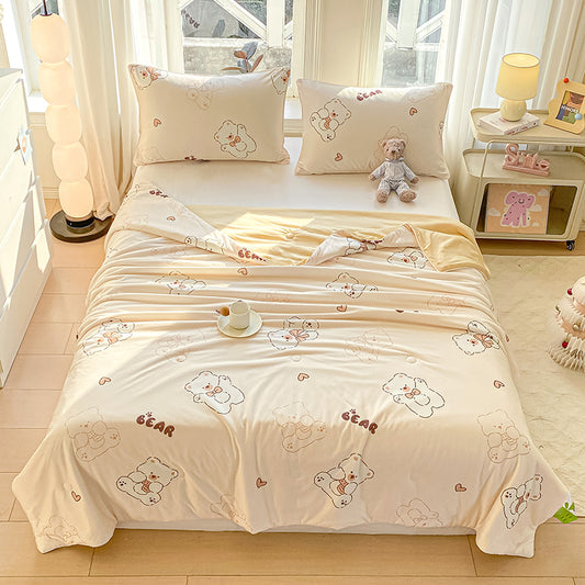 Skin Friendly Cool Smooth Comfortable Cartoon Printed Bed Linen Fabric - Image 2