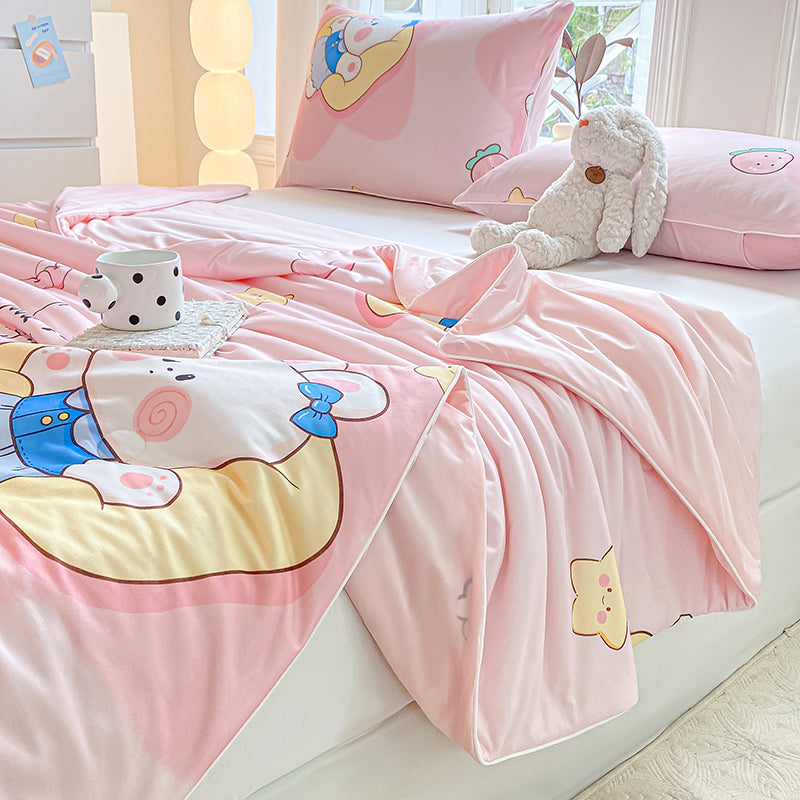Skin Friendly Cool Smooth Comfortable Cartoon Printed Bed Linen Fabric - Image 3