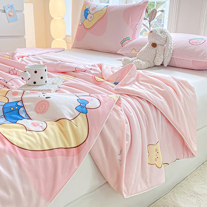 Skin Friendly Cool Smooth Comfortable Cartoon Printed Bed Linen Fabric - Image 3
