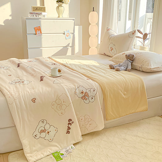 Cute Printed Cooling Breathable Nylon Spandex Coverlet Fabric - Image 1