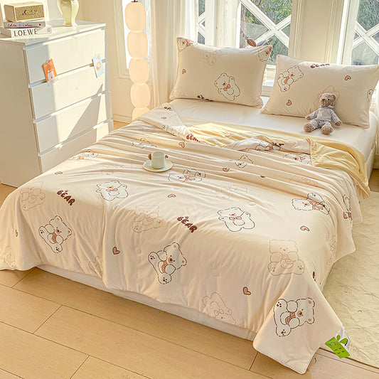 Soft Comfortable Ice Silk Touch Cartoon Pattern Sheet Duvet Nylon Spandex Fabric - Image 1
