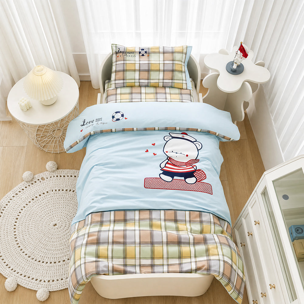  Low MOQ Dyeable Soft Washable Kids Long Staple Cotton Bedding Set Fabric - Image 1
