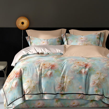 Pure Cotton 4-Piece Bed Sheet Set | High-Density 200T-300T Soft Touch - Image 1